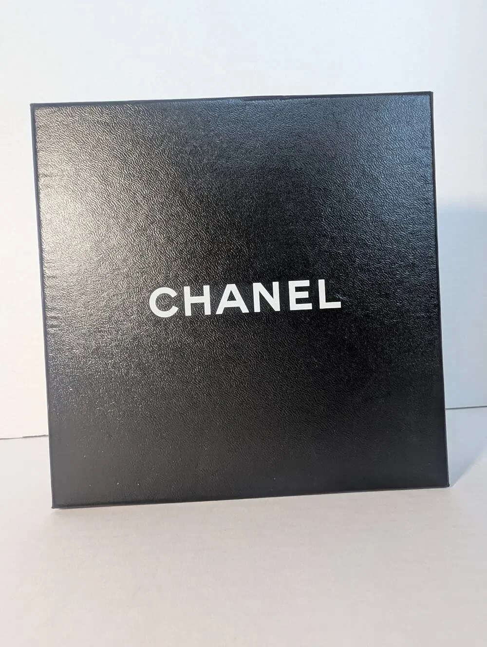 Authentic Chanel Empty Jewelry Box Black Velvet Interior 6.5x6.5x1.75